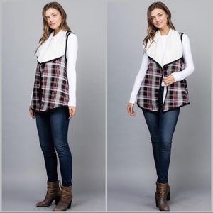 🎈 Final Sale - Plaid Faux Fur Vest